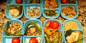 COMPLETED MEAL PREP CONTAINERS WITH FOOD