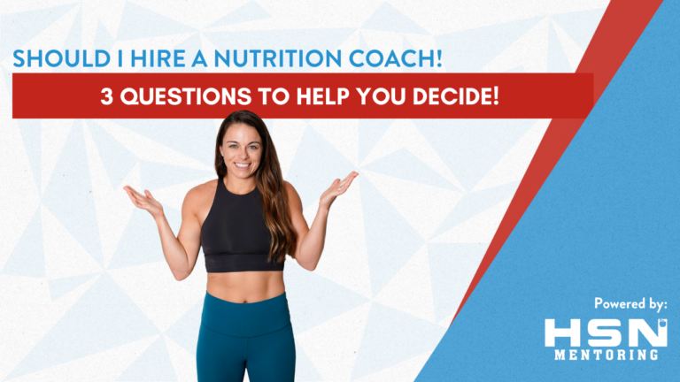 nicole aucoin shrugging her shoulders questioning if you shoudl hire a nutrition coach