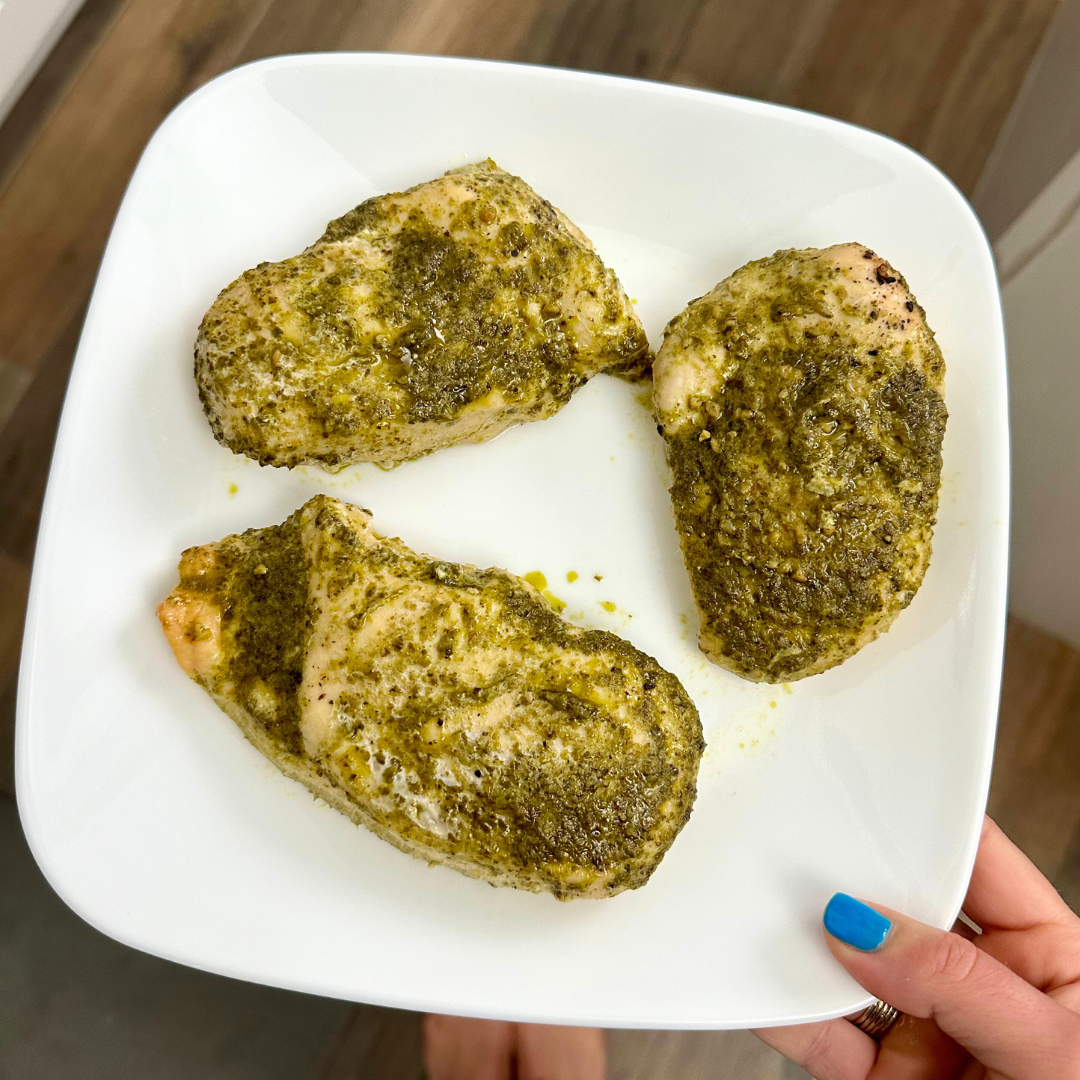 3 Ingredient Crockpot Chicken Pesto Healthy Steps Nutrition 