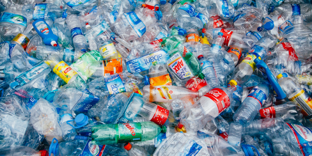 a pile of plastic bottles